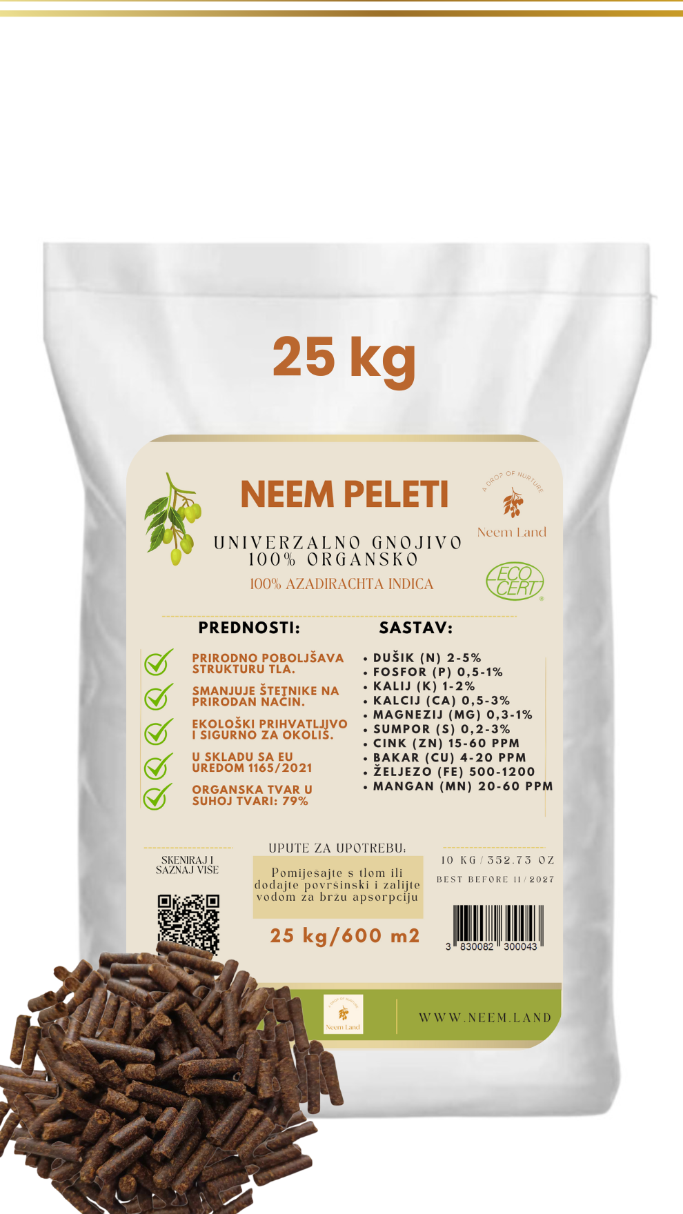 Neem peleti 25 kg