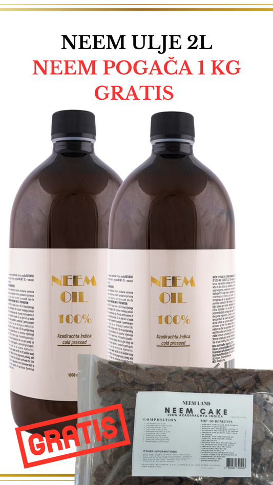 Neem ulje 1 L x 2 +1 kg Neem pogača GRATIS